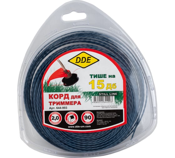 Изображение товара Корд триммерный (2.0 мм; 90 м; витой квадрат) DDE 644-993
