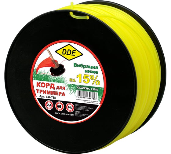 Изображение товара Корд триммерный (2.4 мм; 260 м; круг) DDE 644-788