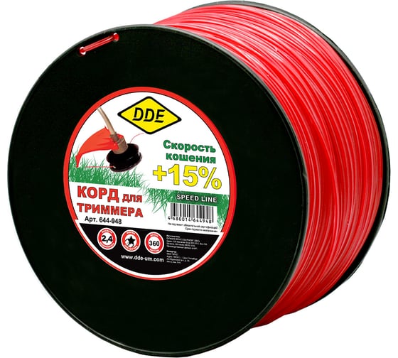 Изображение товара Корд триммерный (2.4 мм; 360 м; звезда) DDE 644-948