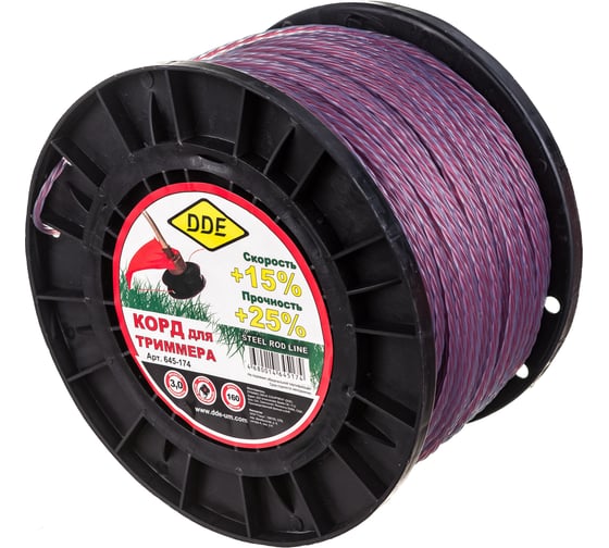 Изображение товара Корд триммерный (3.0 мм; 160 м; витая) DDE 645-174