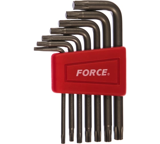 Изображение товара Набор Г-образных ключей с внешней звездочкой FORCE Т10-Т40 7 предметов 5071