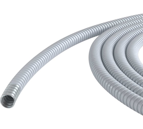 Изображение товара Металлорукав DKC DN 20мм в герметичной ПВХ изоляции, Dвн 20,5 мм, Dнар 25,5, 50 м, цвет серый 6071R-020