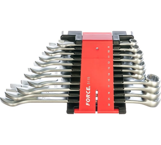 Изображение товара Набор комбинированных ключей FORCE 5115 8 - 22 мм 11 предметов 5115
