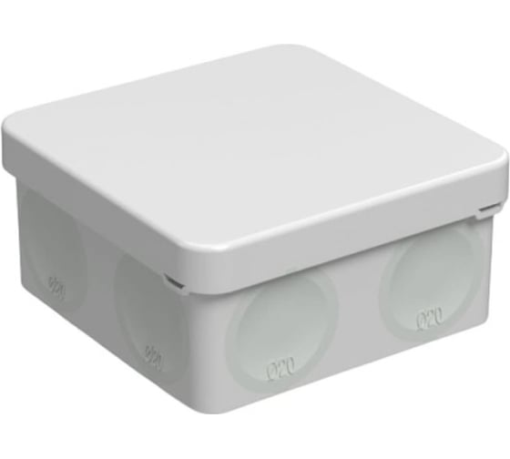 Изображение товара Распределительная коробка GREENEL о/п, 2К, HF, УФ 80x80x40мм IP67 цвет-серый GE42435