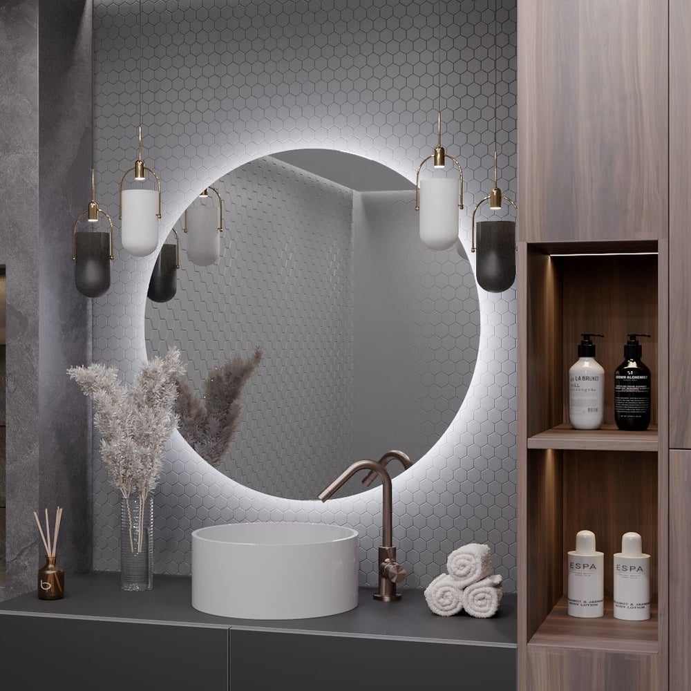 Круглое зеркало для ванной ALIAS зеркало comforty круг 605 600х600 мм led подсветка бесконтактный сенсор