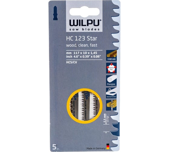 Изображение товара Пилка по дереву HC 123 5 шт. WILPU 210500005