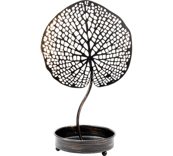 Изображение товара Металлический подсвечник lemax лист, 210х150х350, черный Fancy18