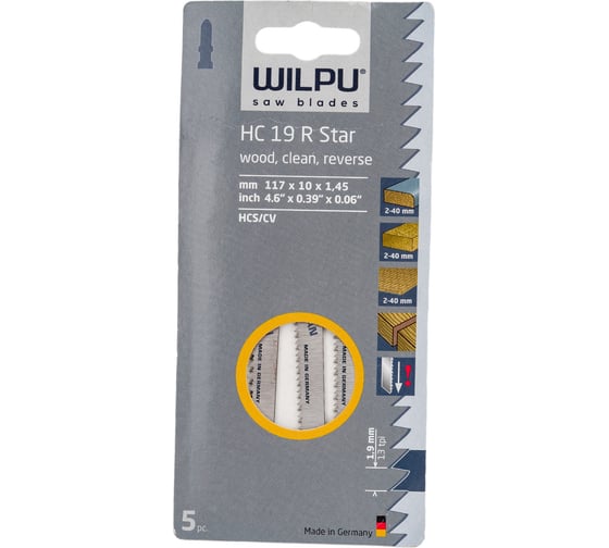 Изображение товара Пилка по ламинату HC 19 R Star 5 шт. WILPU 210600005