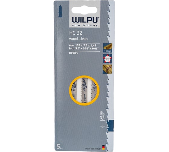Изображение товара Пилка по дереву HC 32 5 шт. WILPU 212000005