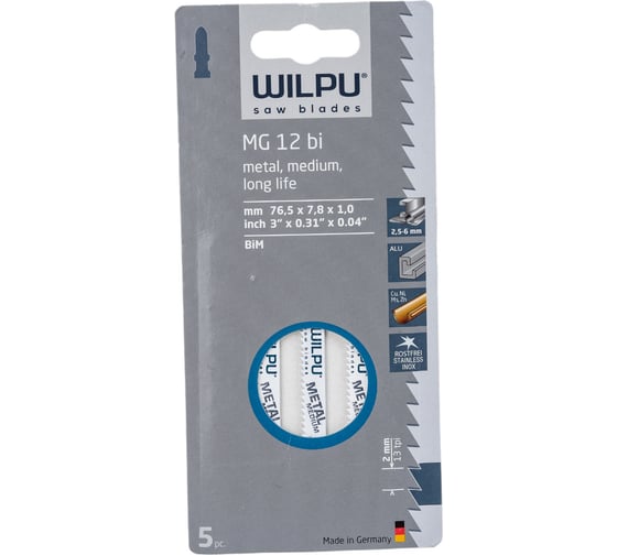Изображение товара Пилка по металлу MG 12 bi 5 шт. WILPU 265100005