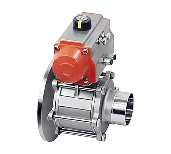 Изображение товара Шаровый донный клапан под приварку с пневмоприводом TITAN LOCK нержавеющая сталь 304, DN50 TLBBV50WD-P