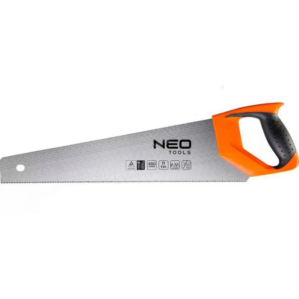 Ножовка по дереву NEO Tools ножовка по дереву 500 мм закаленные зубья 3d заточка 7 рукоятка двухкомпонентная прорезиненная bartex profi p 500