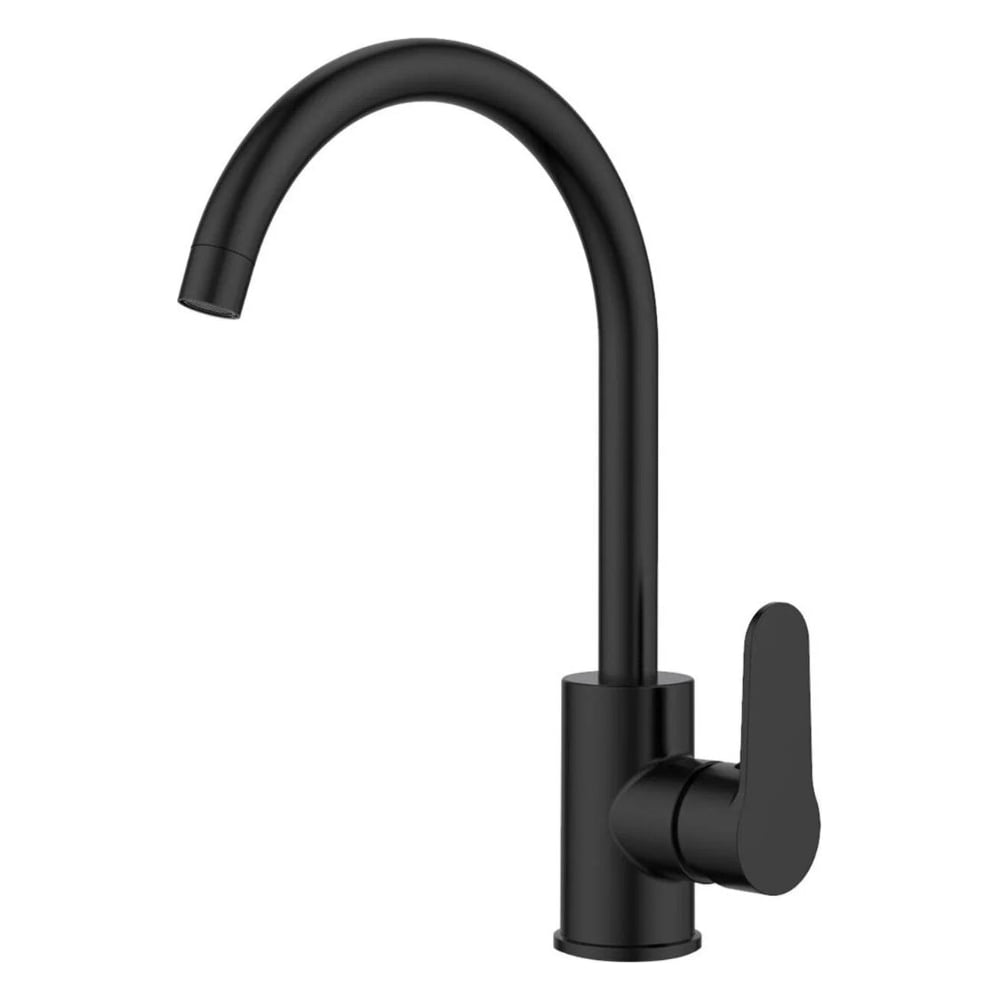 Изображение товара Смеситель для кухни Milardo Poli черный матовый однорычажный с вращающимся изливом