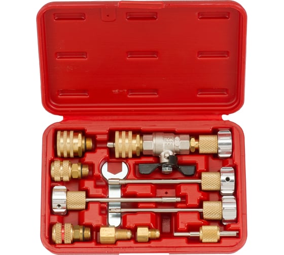 Изображение товара Набор присоединительных разъёмов для ремонта системы кондиционирования без спуска газа, 11шт FORCE 911G8