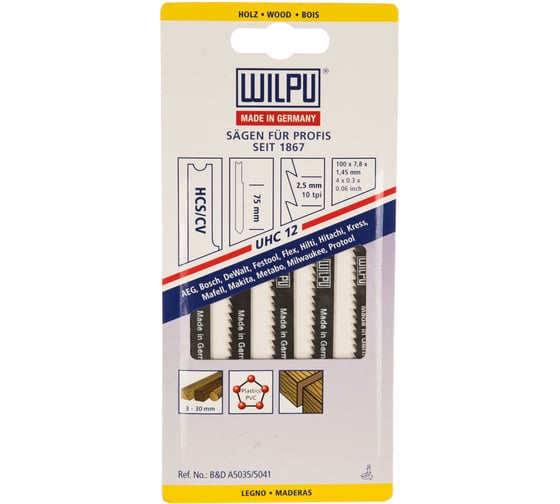Изображение товара Пилка по дереву UHC 12 5 шт. WILPU 0411000005