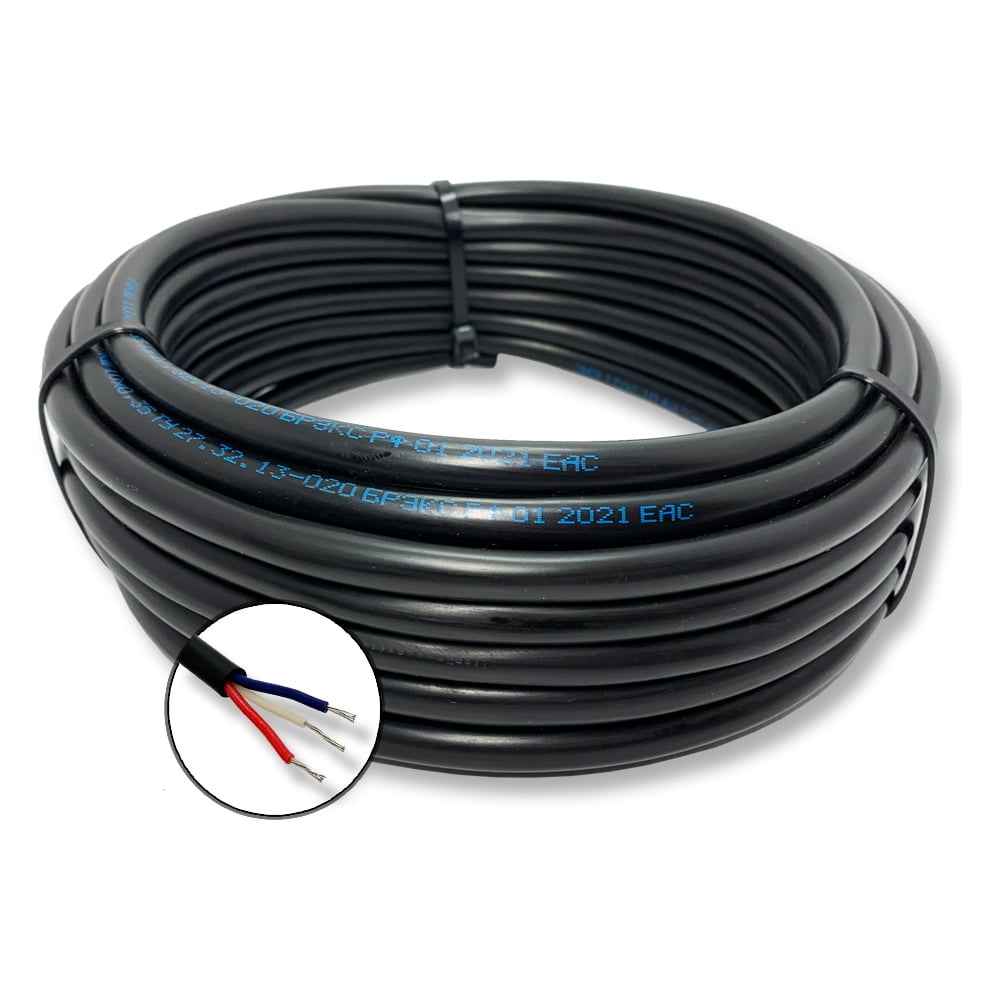 Изображение товара Монтажный кабель МКШ ПРОВОДНИК 3x0.5 мм2, 30м OZ219153L30