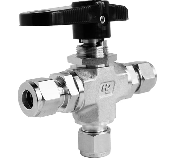 Изображение товара Шаровой кран Hy-Lok 102 серии, трехходовой, 8мм - 8мм HB2-B3-H-8M