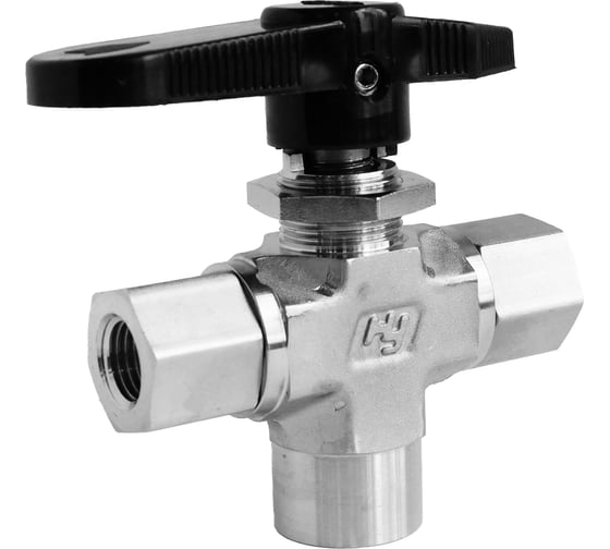 Изображение товара Шаровой кран Hy-Lok 102 серии, трехходовой, NPT 1/4" внутр. - NPT 1/4" внутр HB2-B3-F-4N-PK