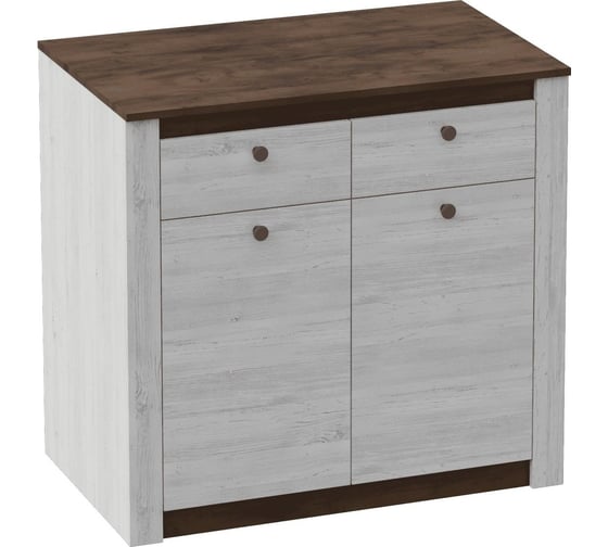 Изображение товара Тумба Мебельград Даллас спальня, 2 двери, 2 ящика, дуб винтерберг/таксония 44012_1