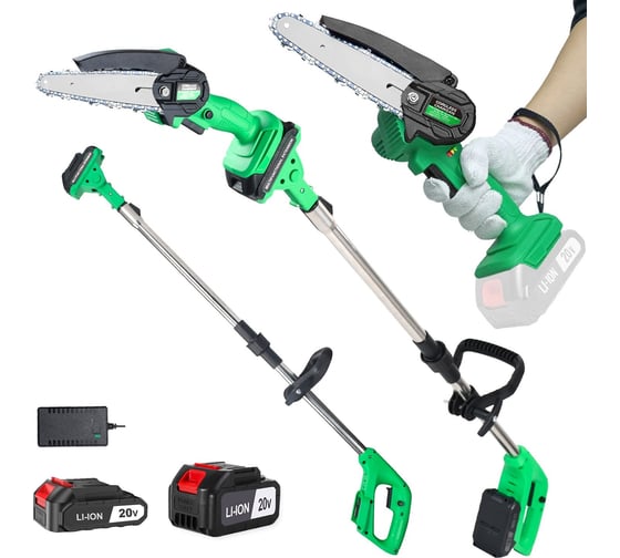 Изображение товара Аккумуляторная цепная пила-высоторез Zitrek GreenSaw 20 Plus (20В, Li-Ion аккум. 2шт. - 1x2,0Ач + 1x4,0Ач) 082-1856