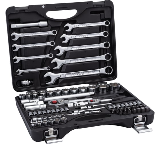 Изображение товара Набор инструментов FORCE 82 предмета 1/4, 1/2 SL головки 4821R