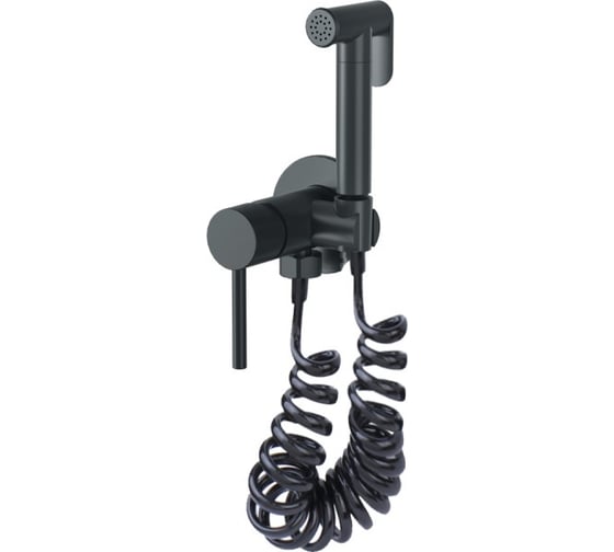 Изображение товара Встраиваемый гигиенический душ BRONZE DE LUXE SCANDI черный с пружинным шлангом 701/1B