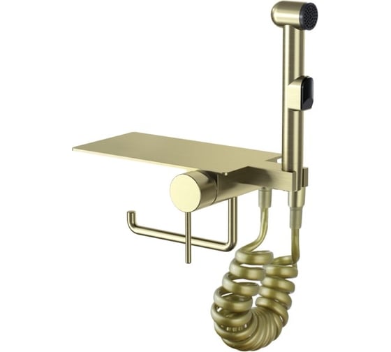 Изображение товара Встраиваемый гигиенический душ BRONZE DE LUXE с полкой SCANDI с пружинным шлангом, бронза 708/1BR