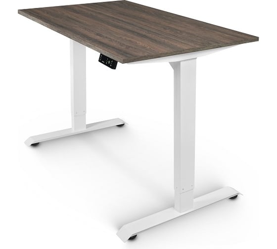 Изображение товара Письменный, компьютерный стол для работы сидя и стоя StolStoya BAZALT белый, регулируемый, с электроприводом, столешница лдсп дуб милано, 145x80 SE222WM14580
