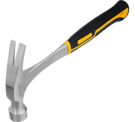 Изображение товара Цельнометаллический молоток-гвоздодер Denzel 560 г, двухкомпонентная рукоятка 10424