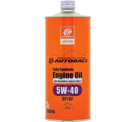 Изображение товара Моторное масло AUTOBACS 5w-40 engine oil api sp/cf synthetic, 1л A00032241