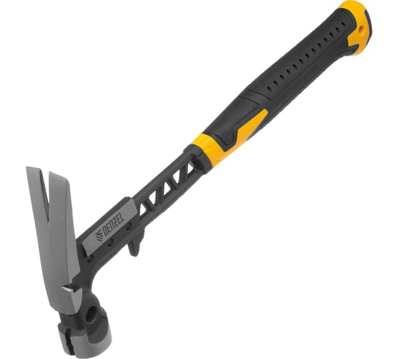 Изображение товара Цельнокованый строительный молоток  Denzel 450 г, боек с магнитом, двухкомпонентная обрезиненная рукоятка10468