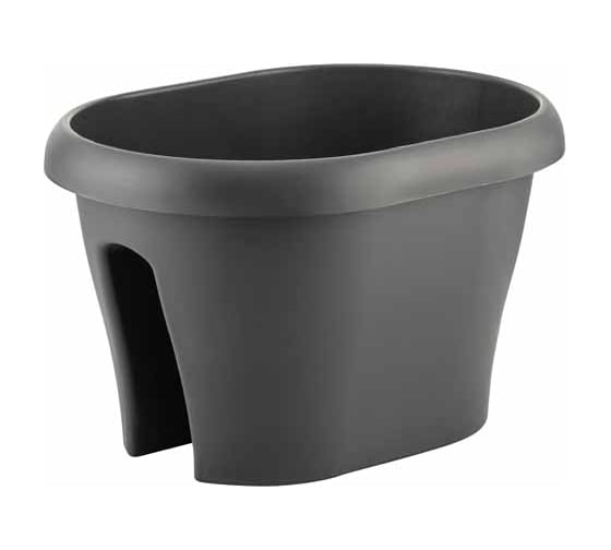 Изображение товара Балконный ящик для цветов на перила Econova gardenya, 40 см, серый 411240011