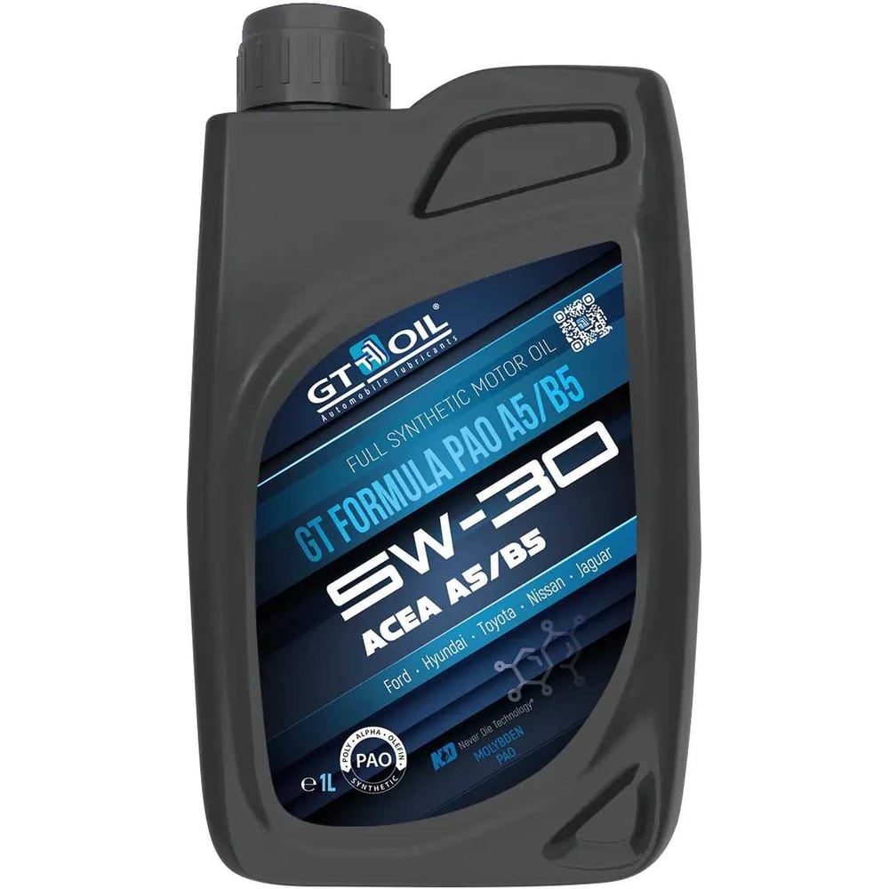 Изображение товара Моторное масло GT OIL GT Formula PAO A5/B5 SAE 5W-30 1 л синтетика