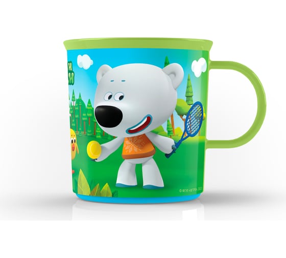 Изображение товара Детская кружка Пластишка с декором ми-ми-мишки и нескользящим дном, 200 мл, зеленый 431327809