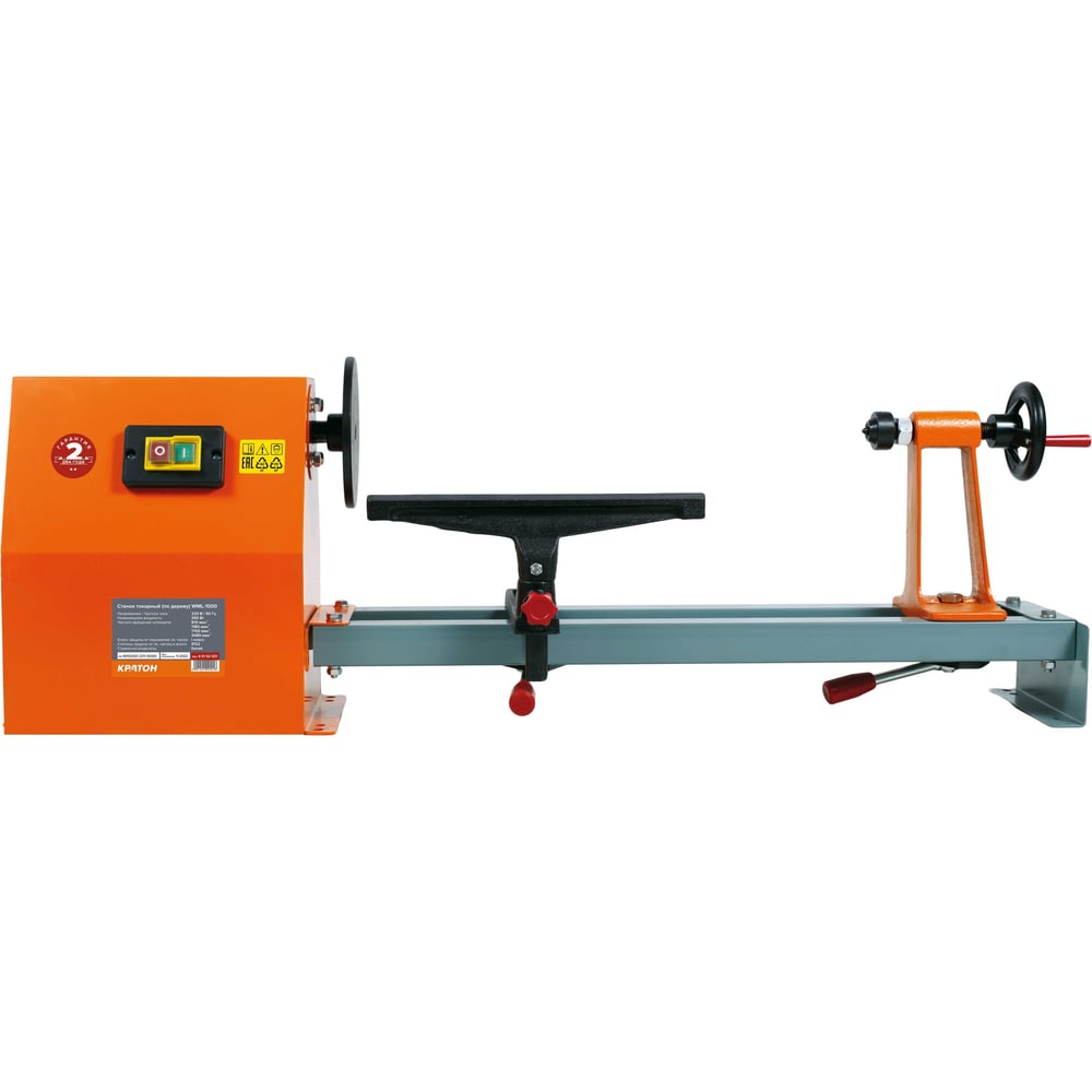 Изображение товара Токарный станок Кратон WML-1000 по дереву с 4 скоростями, 1000 мм