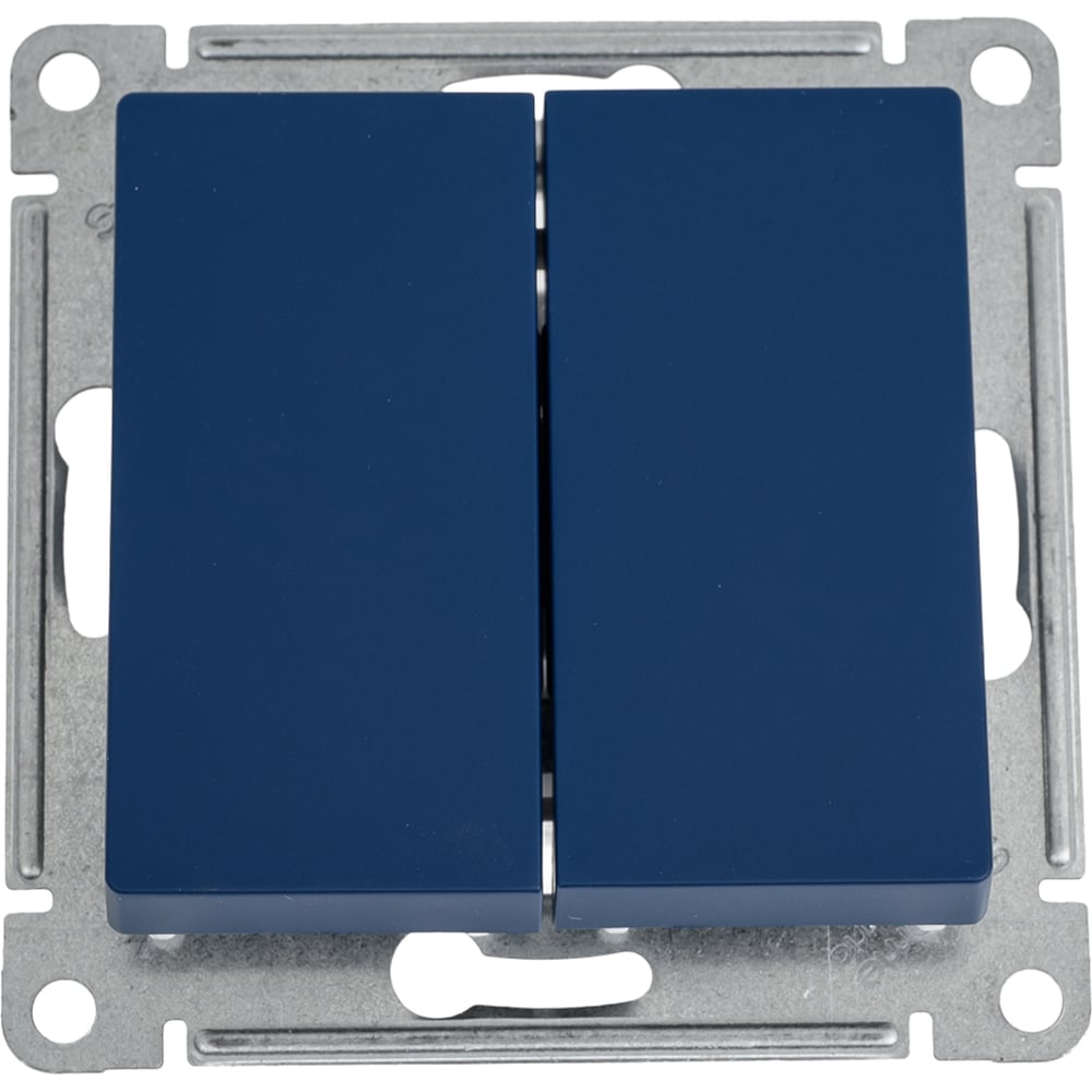 Изображение товара 2-клавишный переключатель Systeme Electric Atlasdesign аквамарин для встроенного монтажа