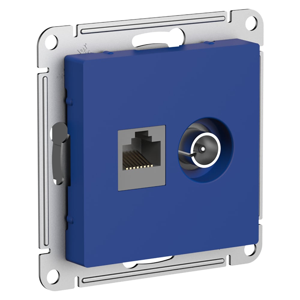 Изображение товара Розетка tv+rj45 Systeme Electric Atlasdesign аквамарин IP20