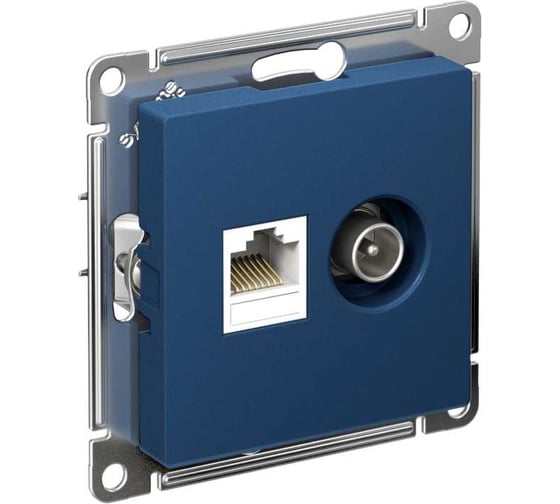 Изображение товара Розетка tv+rj45 Systeme Electric Atlasdesign аквамарин кат.5e ATN001189