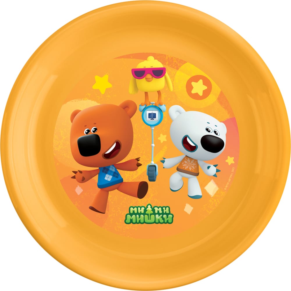 Детская плоская тарелка Пластишка, цвет оранжевый 431328308 - фото 1
