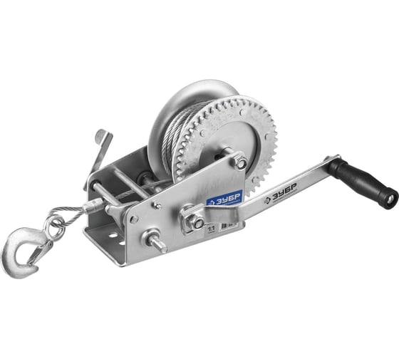 Изображение товара Ручная барабанная лебедка Зубр ПРОФЕССИОНАЛ тросовая 1,1т 8м 43113-1.1_z01