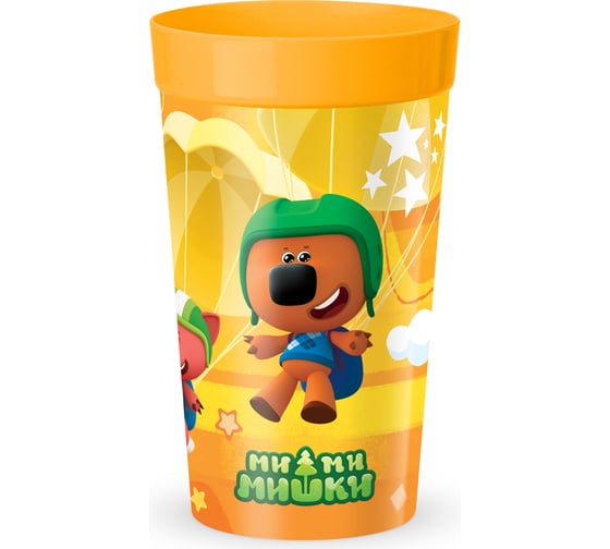 Изображение товара Детский стакан Пластишка с декором ми-ми-мишки, 380 мл, оранжевый 431328108