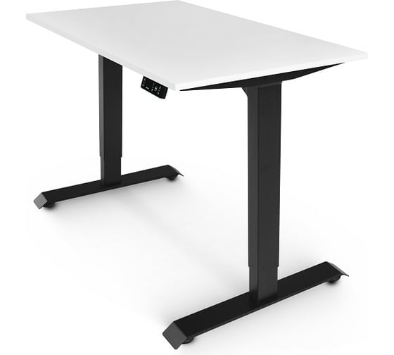 Изображение товара Письменный, компьютерный стол для работы сидя и стоя StolStoya BAZALT, черный, с электроприводом, столешница лдсп белая 160x80 SE222BW16080