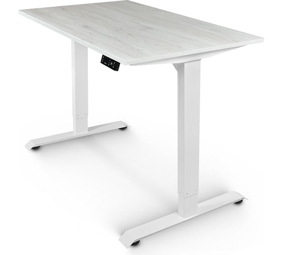 Изображение товара Письменный, компьютерный стол для работы сидя и стоя StolStoya BAZALT, белый, с электроприводом, столешница лдсп пальмира 145x80 SE222WDb14580