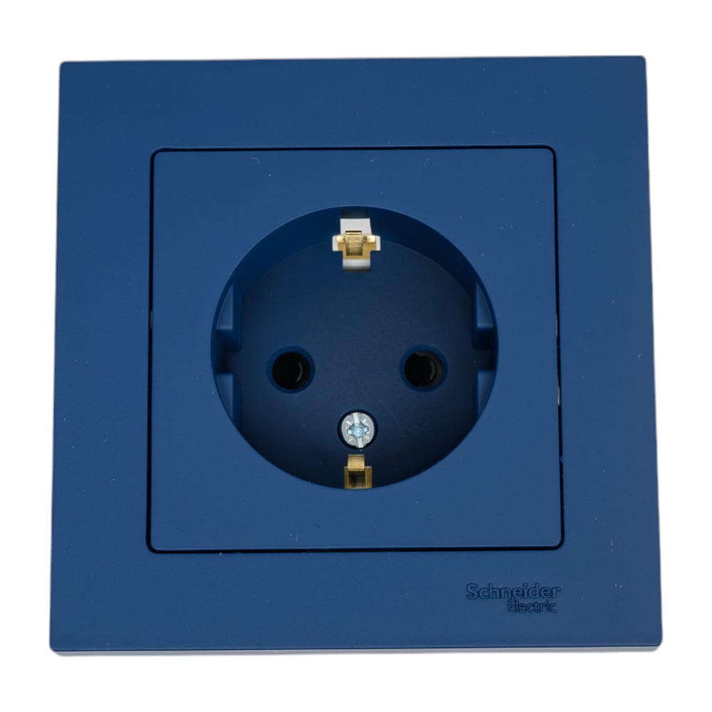 Изображение товара Розетка Systeme Electric Atlasdesign аквамарин с заземлением 16А