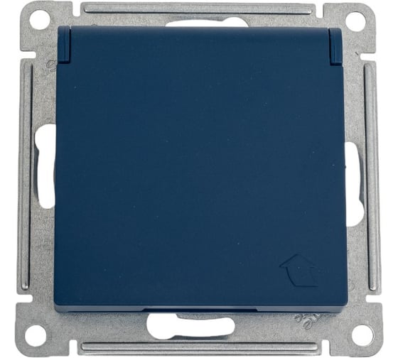 Изображение товара Розетка Systeme Electric Atlasdesign аквамарин с заземлением, со шторками, с крышкой, 16а ATN001146