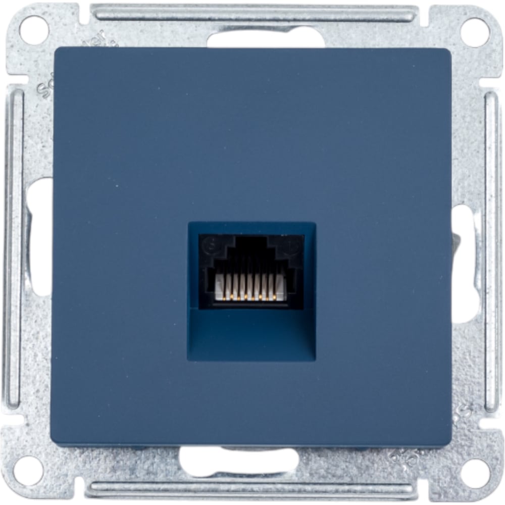 Изображение товара Телефонная розетка Systeme Electric Atlasdesign аквамарин RJ11, встроенная, 1 пост