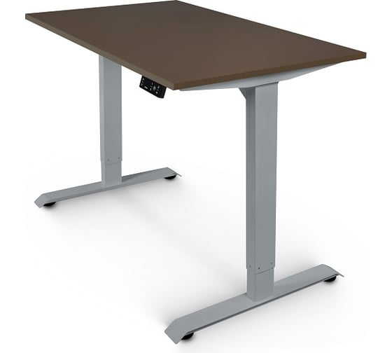 Изображение товара Письменный, компьютерный стол для работы сидя и стоя StolStoya BAZALT серый, регулируемый, с электроприводом, столешница лдсп бронза 145x80 SE222SC14580