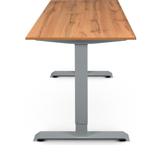 Изображение товара Письменный, компьютерный стол для работы сидя и стоя StolStoya BAZALT серый, регулируемый, с электроприводом, столешница лдсп дуб лофт 125x75 SE222SDl12575