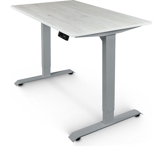 Изображение товара Письменный, компьютерный стол для работы сидя и стоя StolStoya BAZALT серый, регулируемый, с электроприводом, столешница лдсп пальмира 125x75 SE222SDb12575