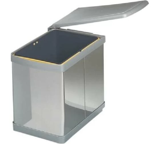 Изображение товара Ведро для мусора ALVEUS Albio навесное, прямоугольное, нержавеющая сталь, 16 л. 224311